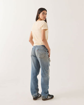 Brixton Women's Mid Century Ranch Slim Crew T-Shirt - Whitecap