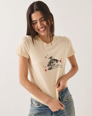 Brixton Women's Mid Century Ranch Slim Crew T-Shirt - Whitecap