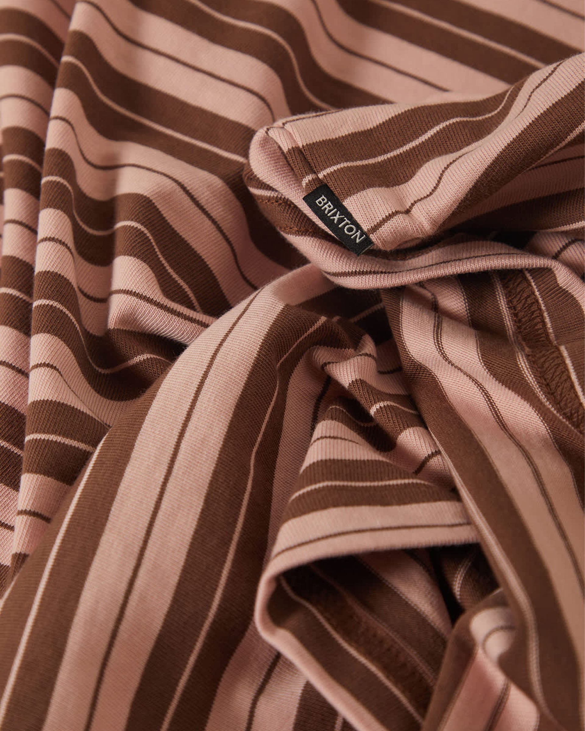 Nova Stripe S/S T-Shirt - Pinecone Brown/Silver Pink Worn Wash