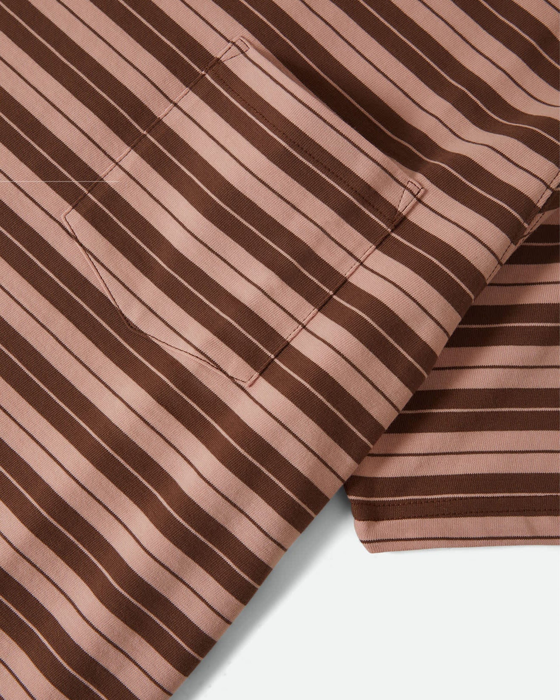 Nova Stripe S/S T-Shirt - Pinecone Brown/Silver Pink Worn Wash