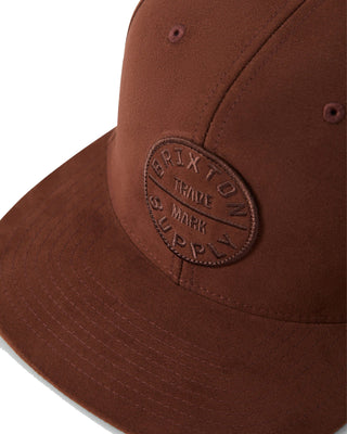Brixton Oath III Snapback Hat - Pinecone Brown Suede