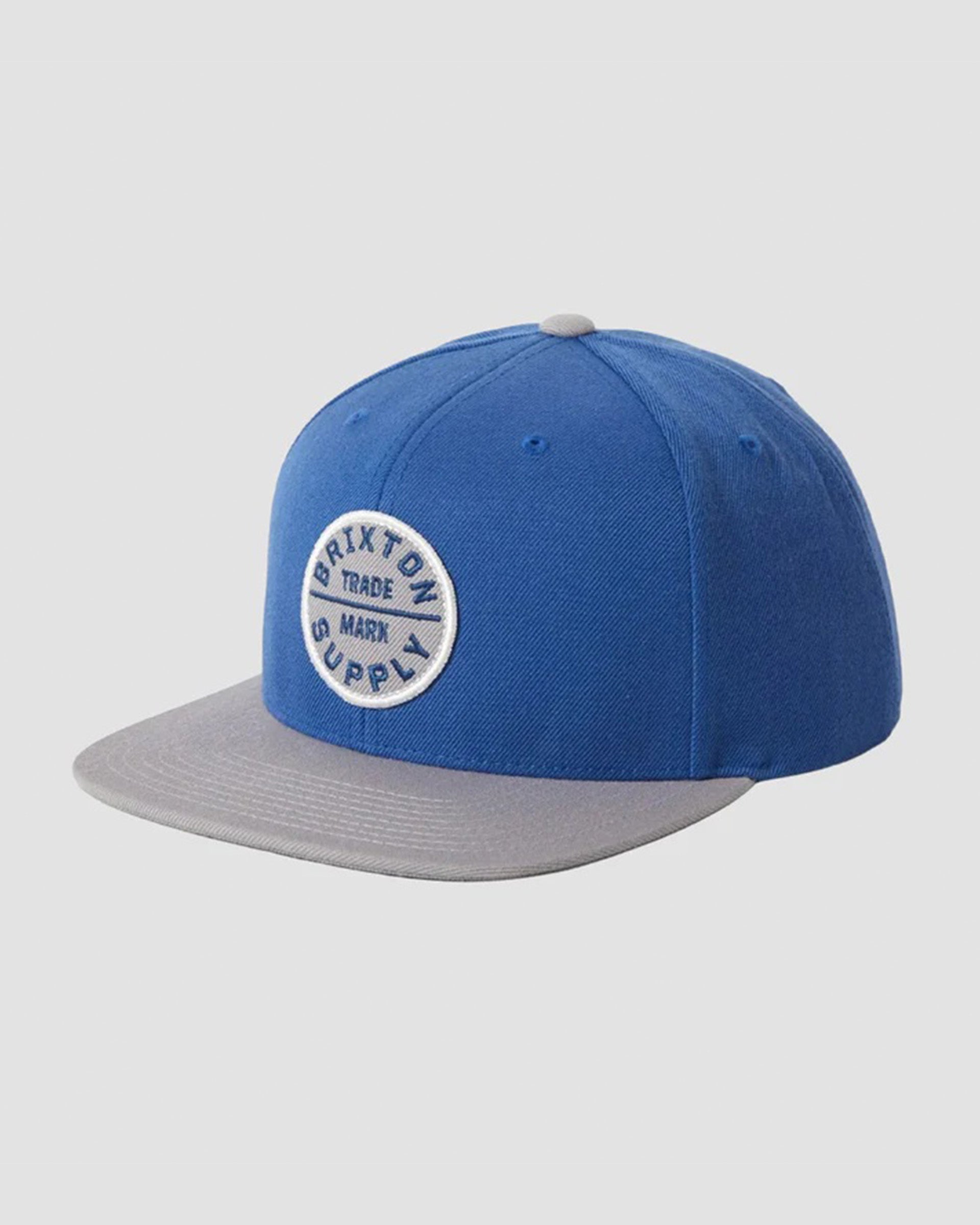 Brixton Oath III Snapback Hat - Blue/Light Grey