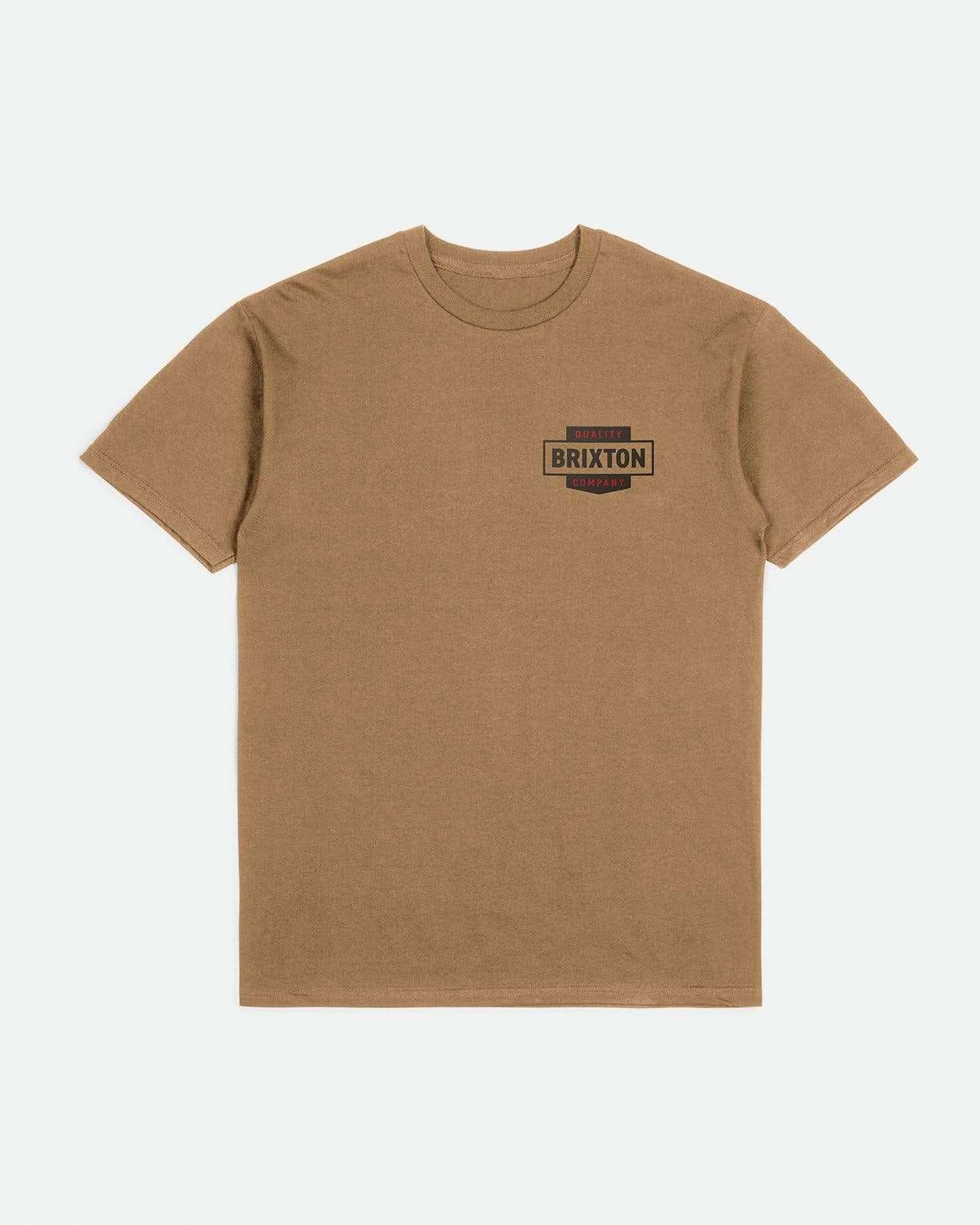 Brixton Osborn Short Sleeve Standard T-Shirt - Tobacco Brown Worn Wash