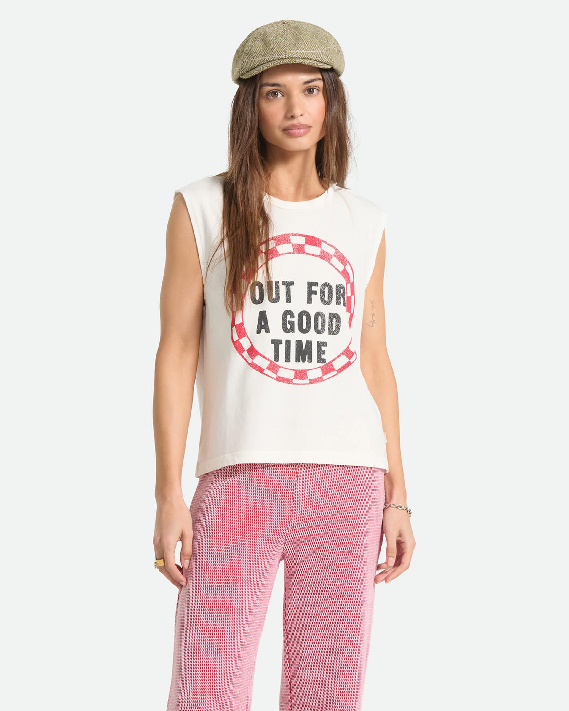 Brixton Women's Out For A Good Time Muscle Tank - Off White
