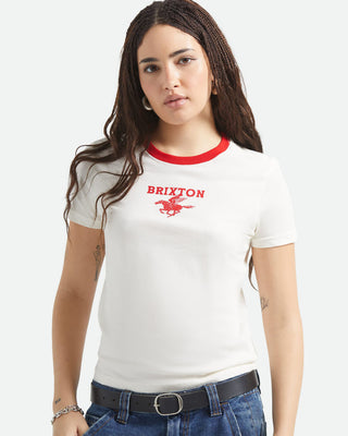 Brixton Women's Pegasus Slim Crew T-Shirt - Vintage White