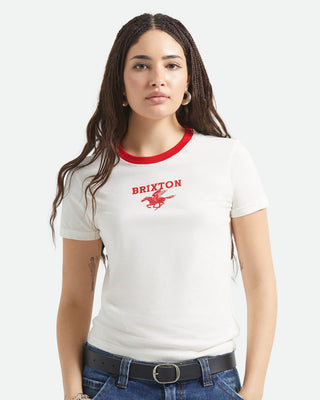 Brixton Women's Pegasus Slim Crew T-Shirt - Vintage White