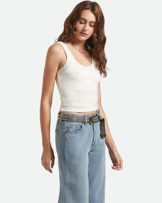 Brixton Women's Pointelle Slim Fit Tank Top - Off White