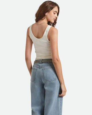 Brixton Women's Pointelle Slim Fit Tank Top - Off White