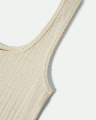 Brixton Women's Pointelle Slim Fit Tank Top - Off White
