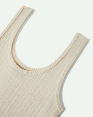 Brixton Women's Pointelle Slim Fit Tank Top - Off White