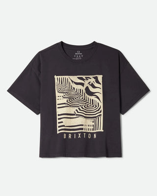 Brixton Women's Poolside Boxy Crew Short Sleeve T-Shirt - Washed Black