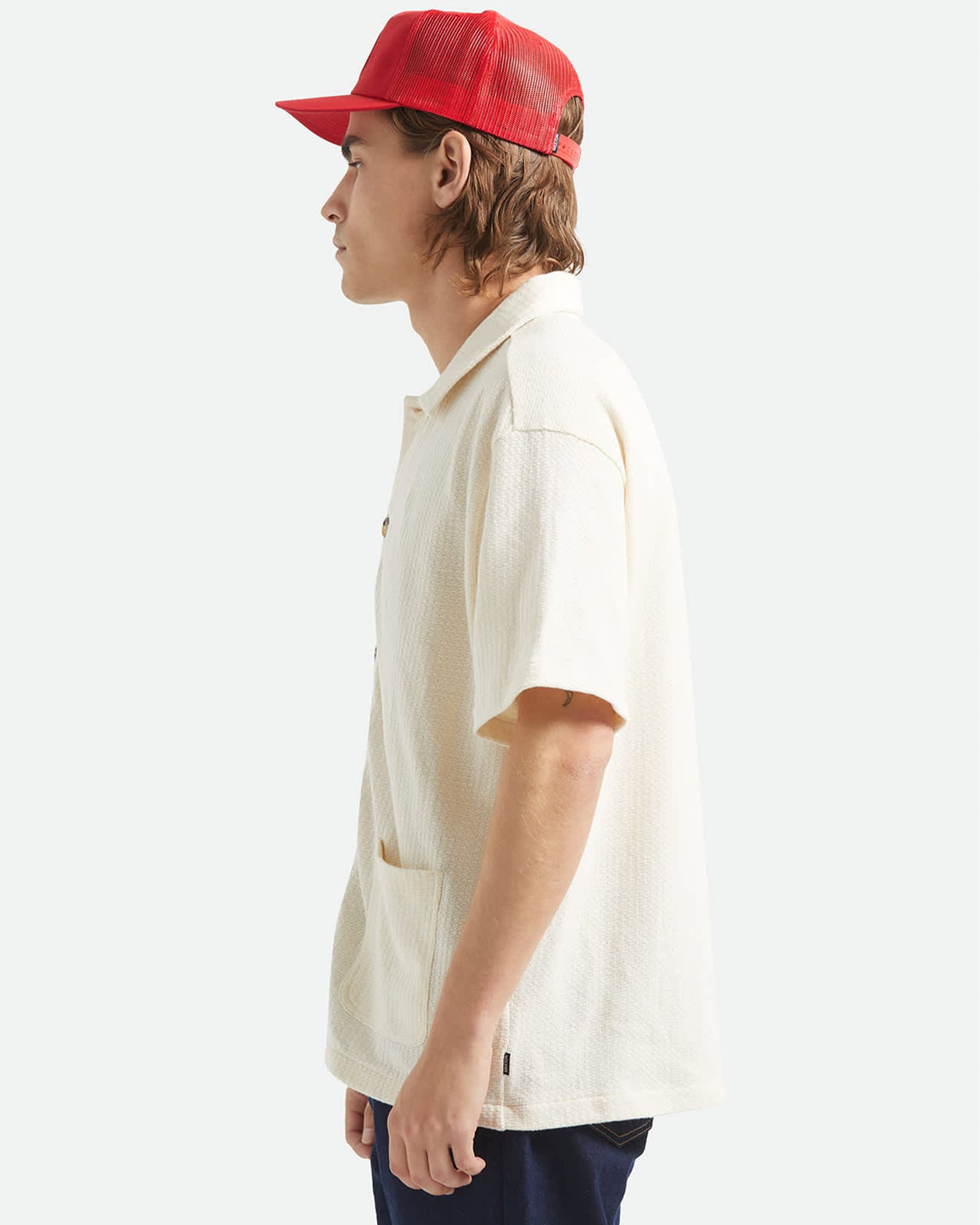Brixton Poolside Short Sleeve Shirt - Off White