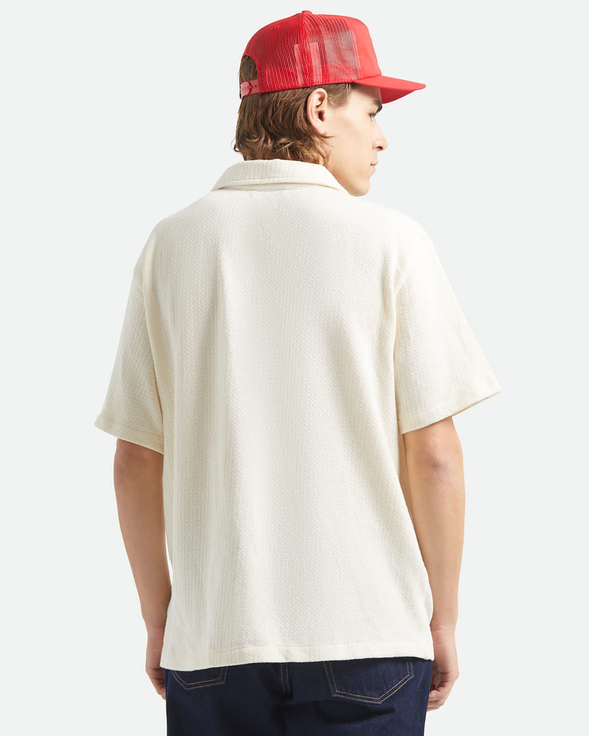 Brixton Poolside Short Sleeve Shirt - Off White