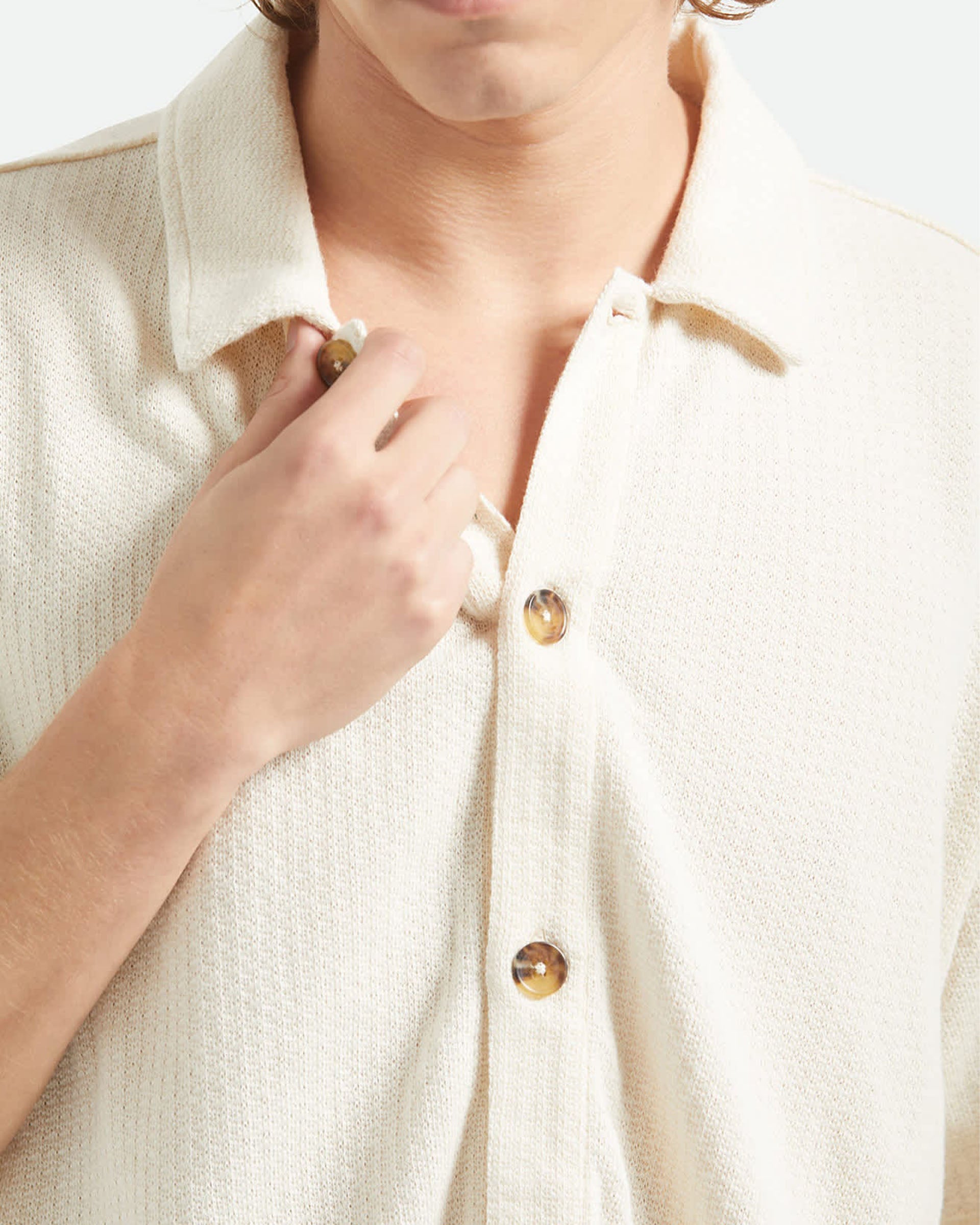 Brixton Poolside Short Sleeve Shirt - Off White