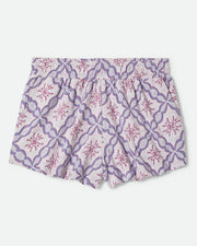 Brixton Women's Post Playa E-Waist Short - Off White/Blue Tile