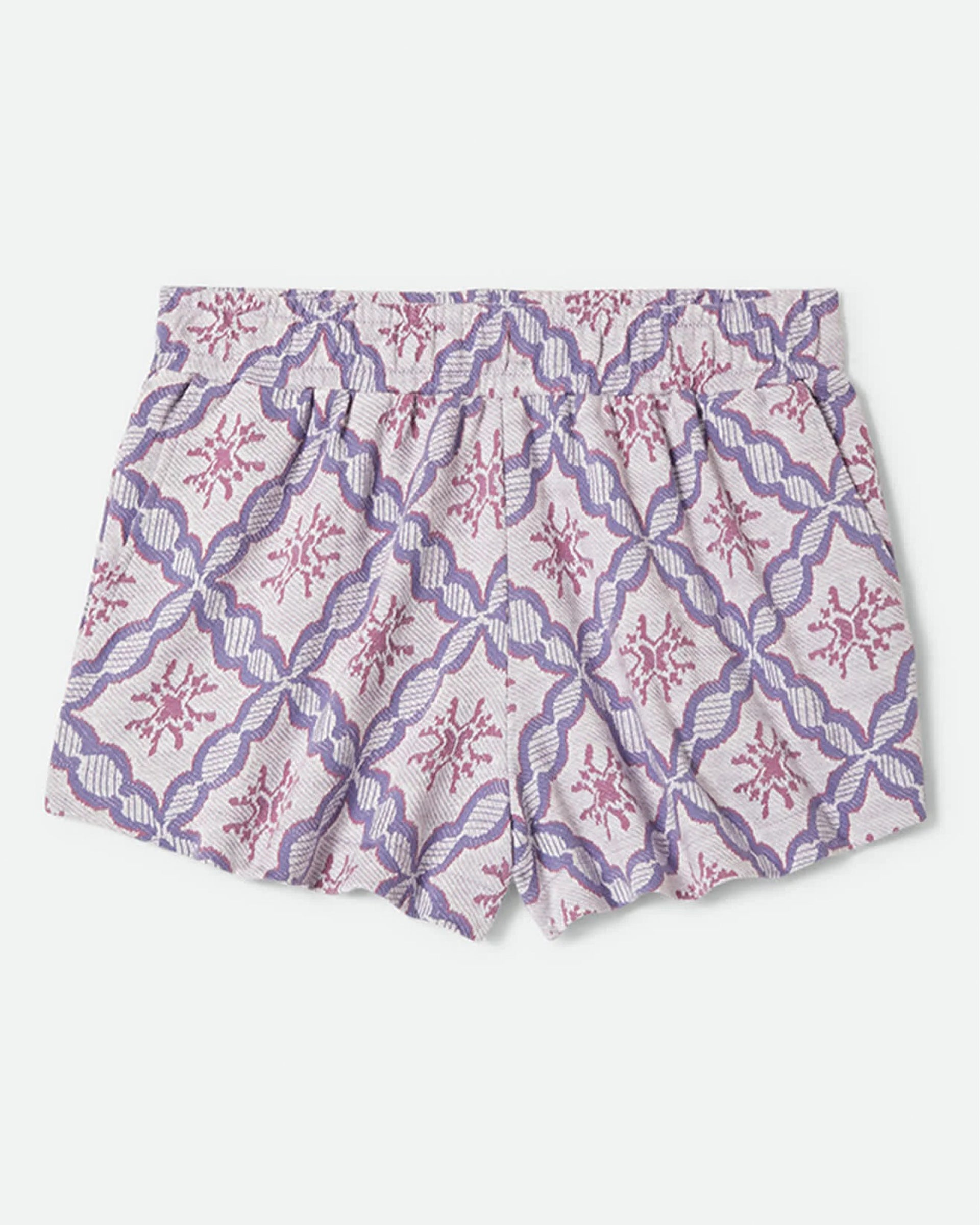 Brixton Women's Post Playa E-Waist Short - Off White/Blue Tile