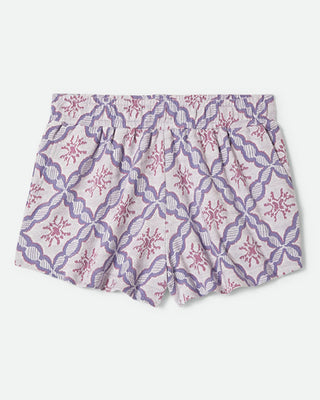 Brixton Women's Post Playa E-Waist Short - Off White/Blue Tile