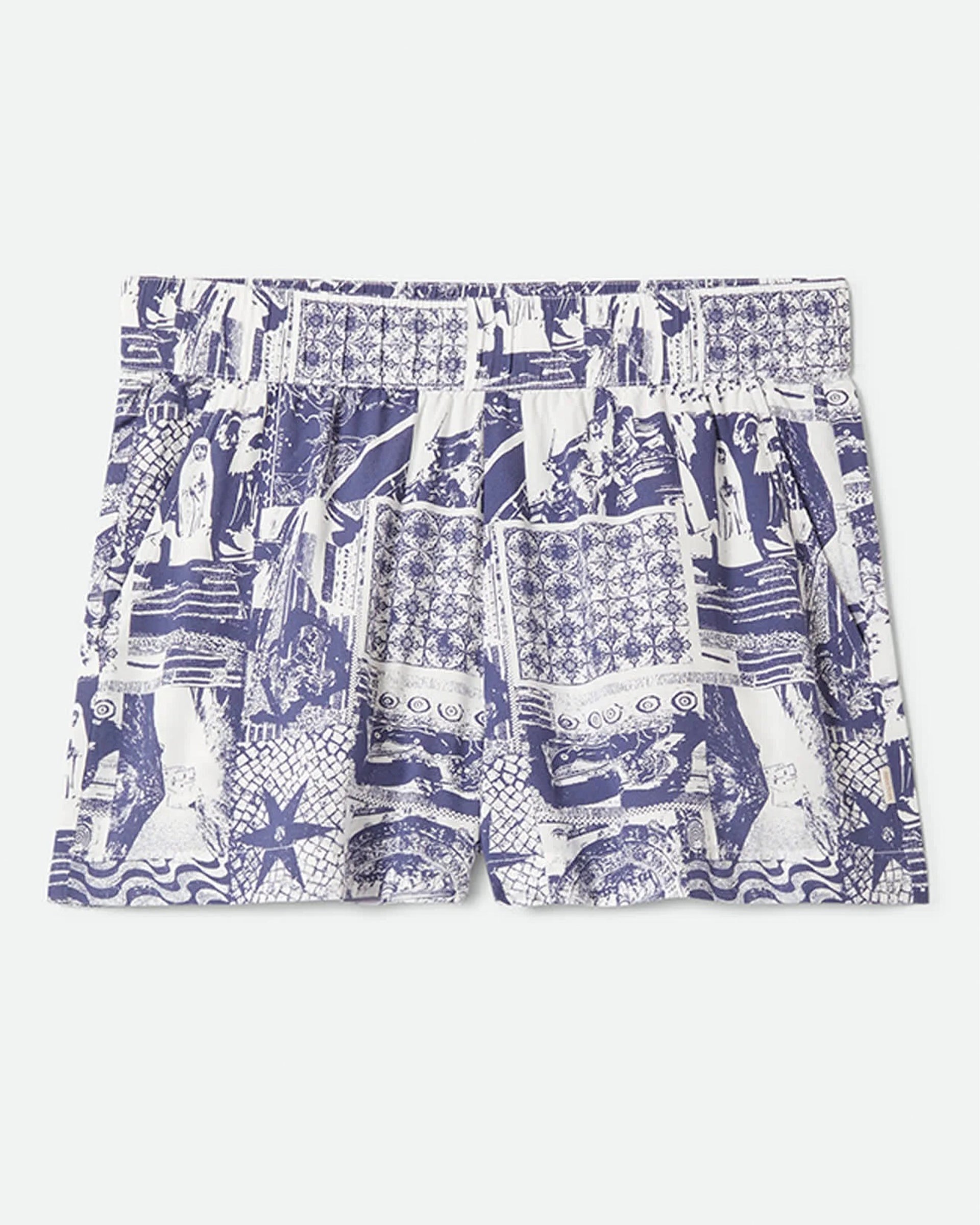 Brixton Women's Post Playa E-Waist Short - Navy/White Collage