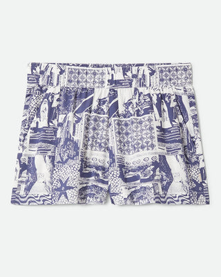Brixton Women's Post Playa E-Waist Short - Navy/White Collage