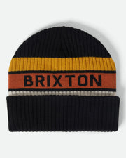 Rainier Striped Beanie - Black/Yellow/Orange