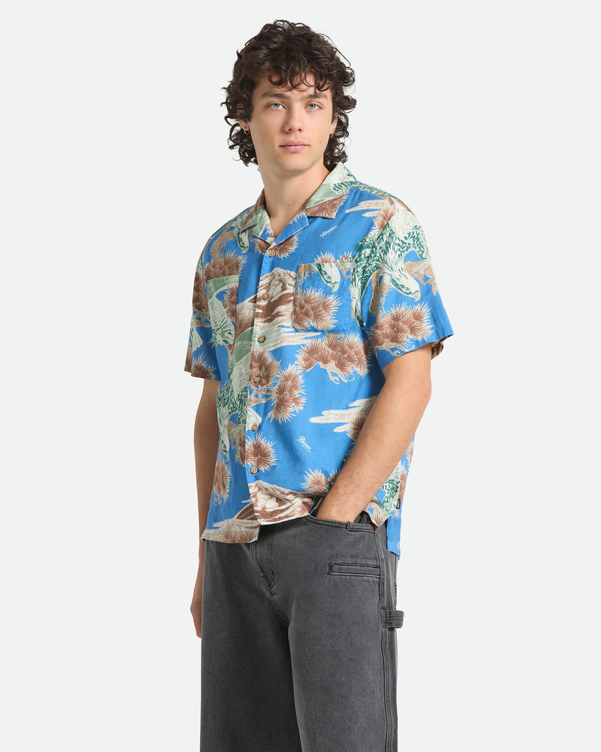 Brixton Rainier x Brixton Short Sleeve Shirt - Blue Sky
