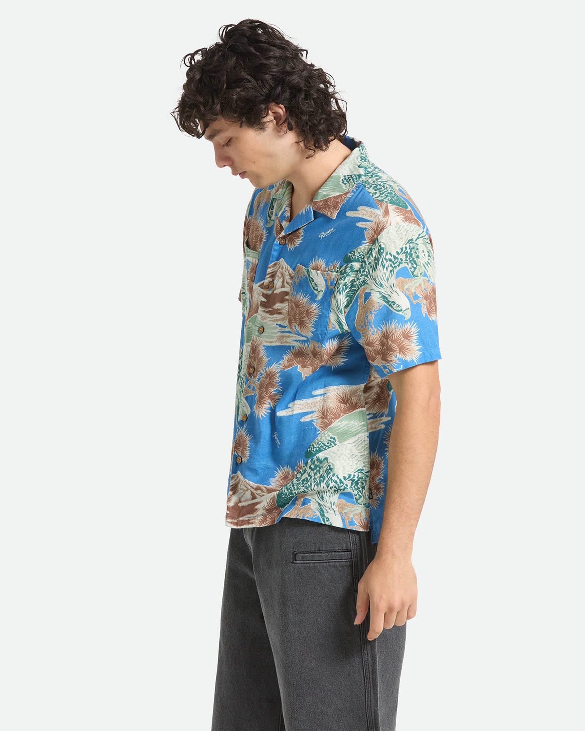 Brixton Rainier x Brixton Short Sleeve Shirt - Blue Sky