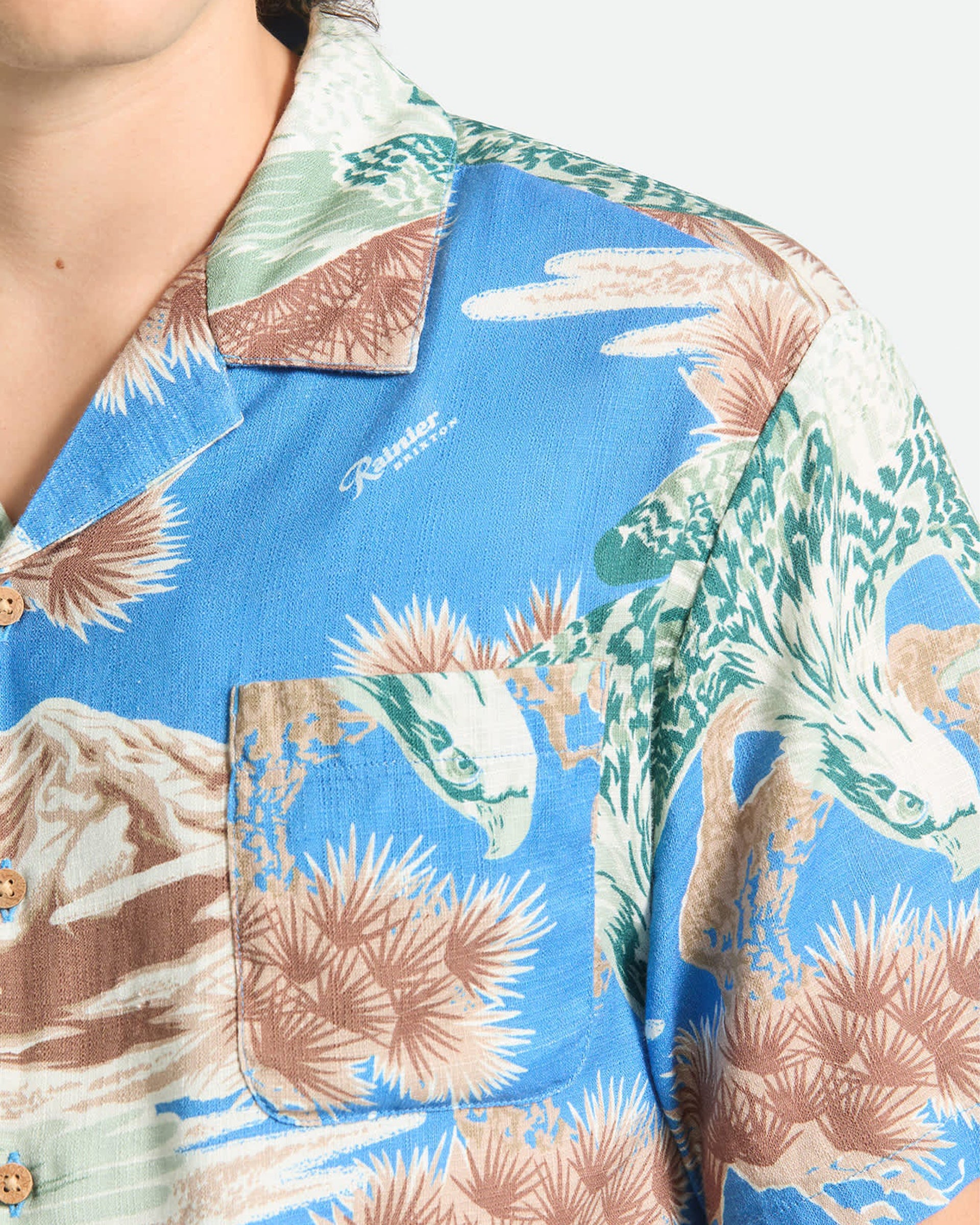 Brixton Rainier x Brixton Short Sleeve Shirt - Blue Sky