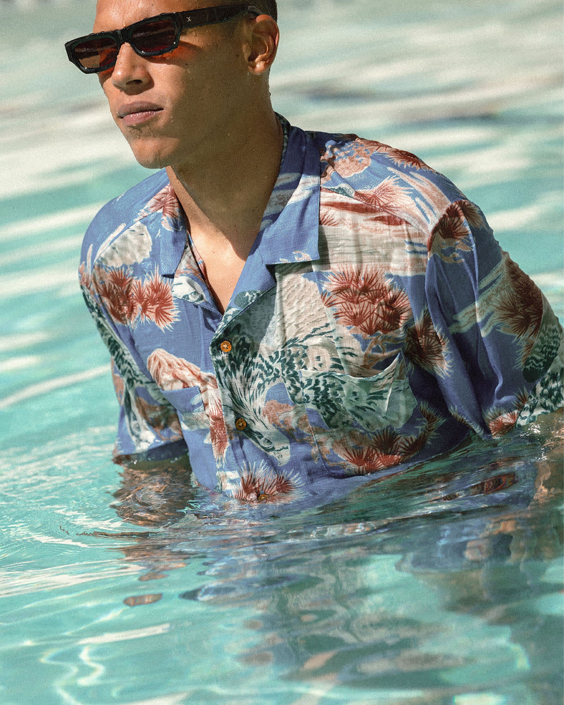 Brixton Rainier x Brixton Short Sleeve Shirt - Blue Sky