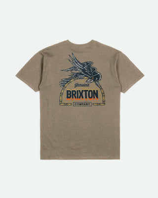 Brixton Raven Short Sleeve Tailored T-Shirt - Oatmeal