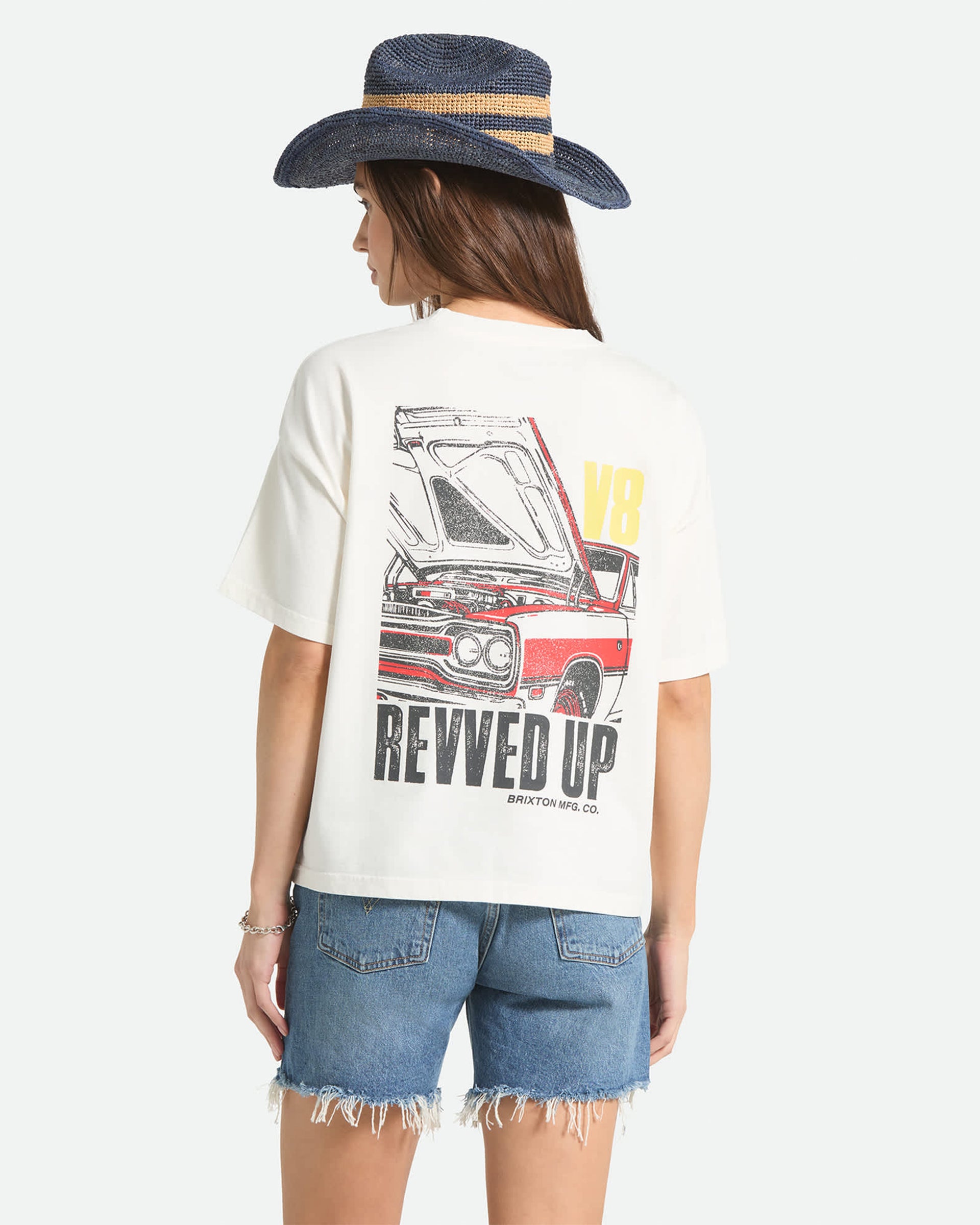 Brixton Women's Revved Up Boxy Crew Short Sleeve T-Shirt - Off White