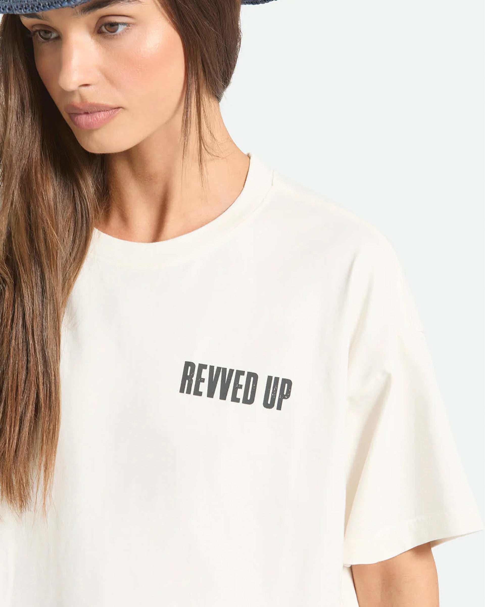 Brixton Women's Revved Up Boxy Crew Short Sleeve T-Shirt - Off White