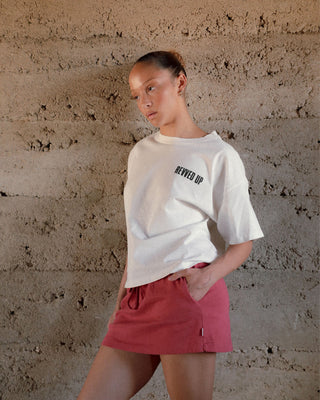 Brixton Women's Revved Up Boxy Crew Short Sleeve T-Shirt - Off White
