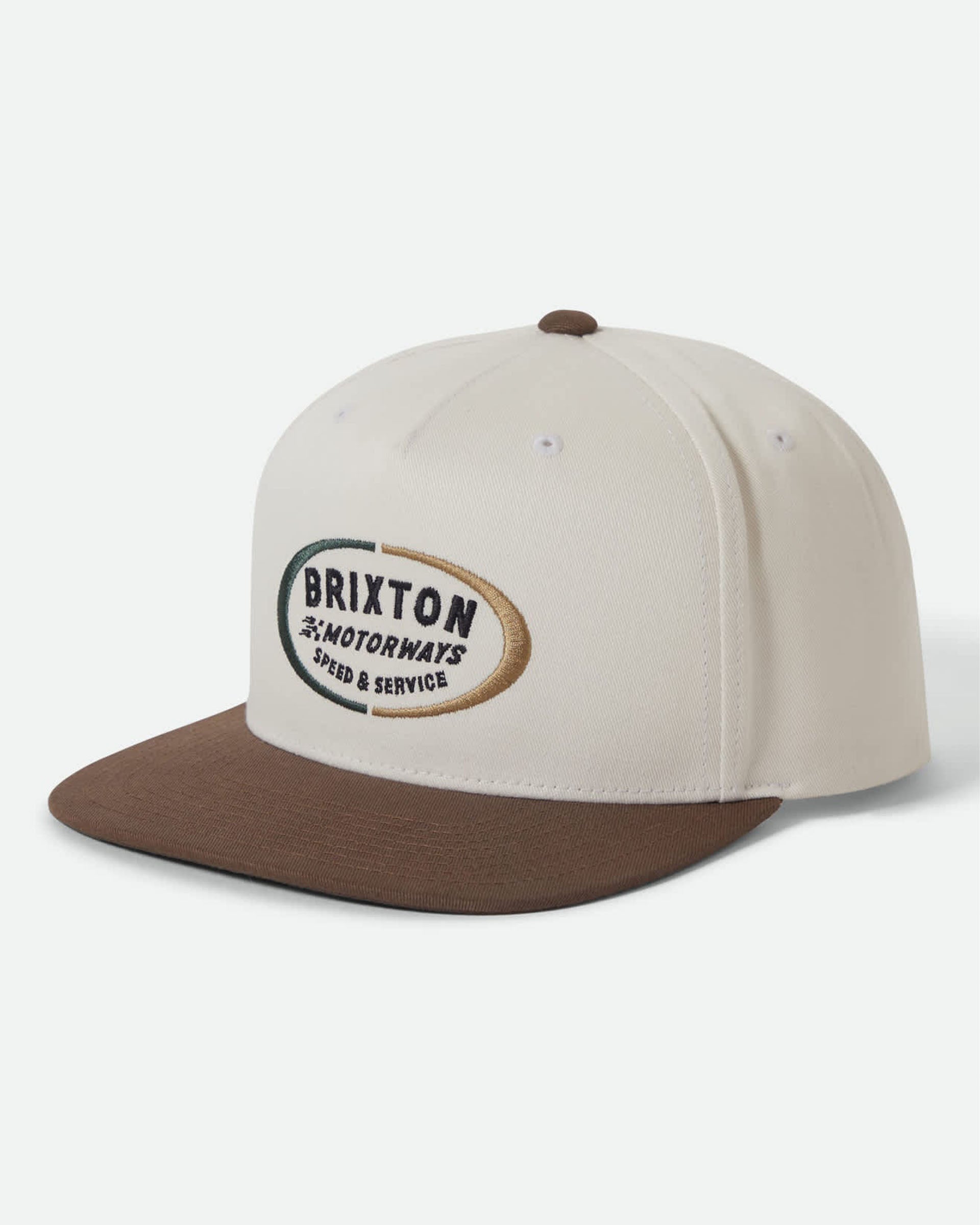 Brixton Rhett Snapback Hat - Off White/Pinecone Brown