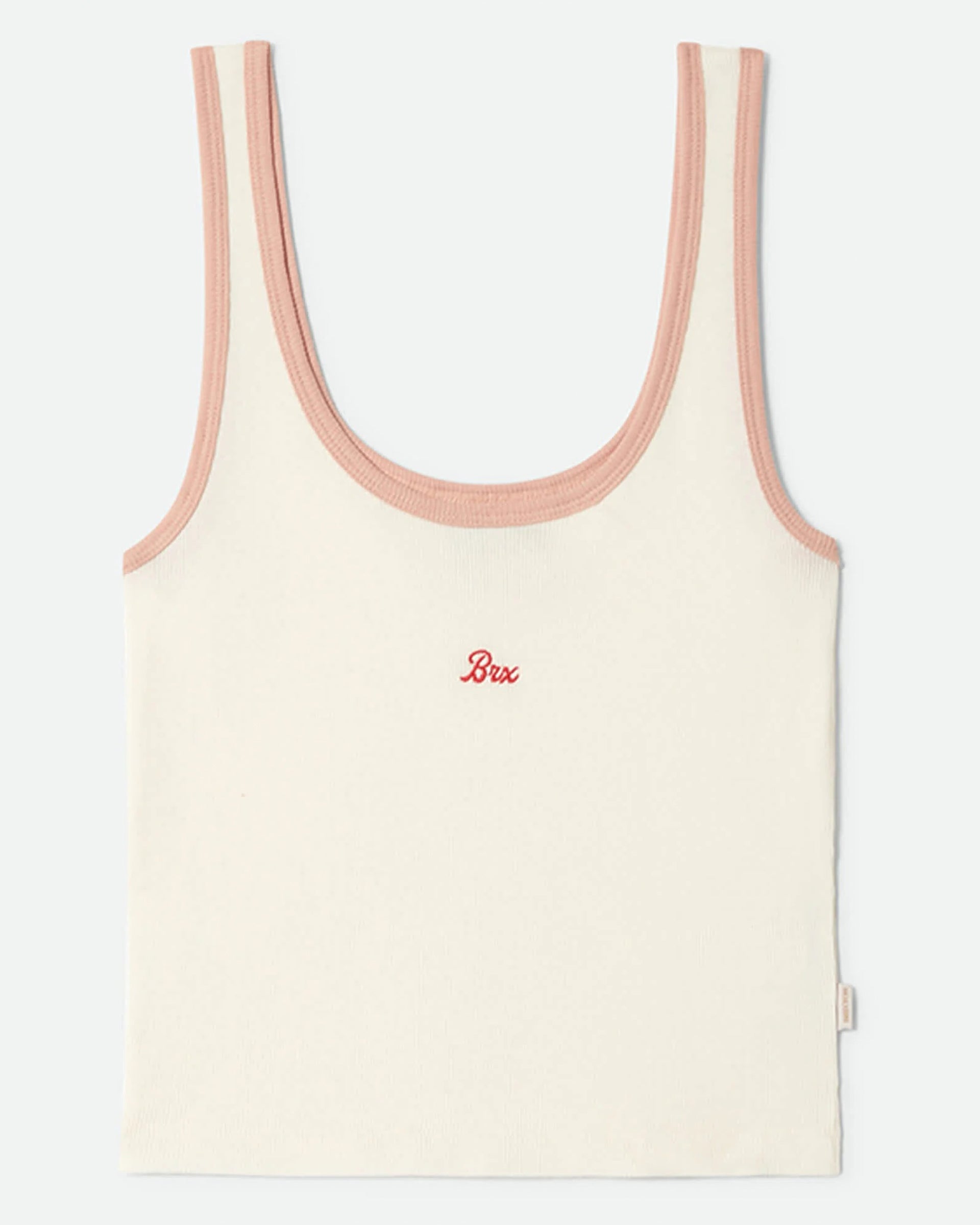 Brixton Women's Ringer Organic A-Tank - Off White/Silver Pink