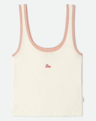 Brixton Women's Ringer Organic A-Tank - Off White/Silver Pink