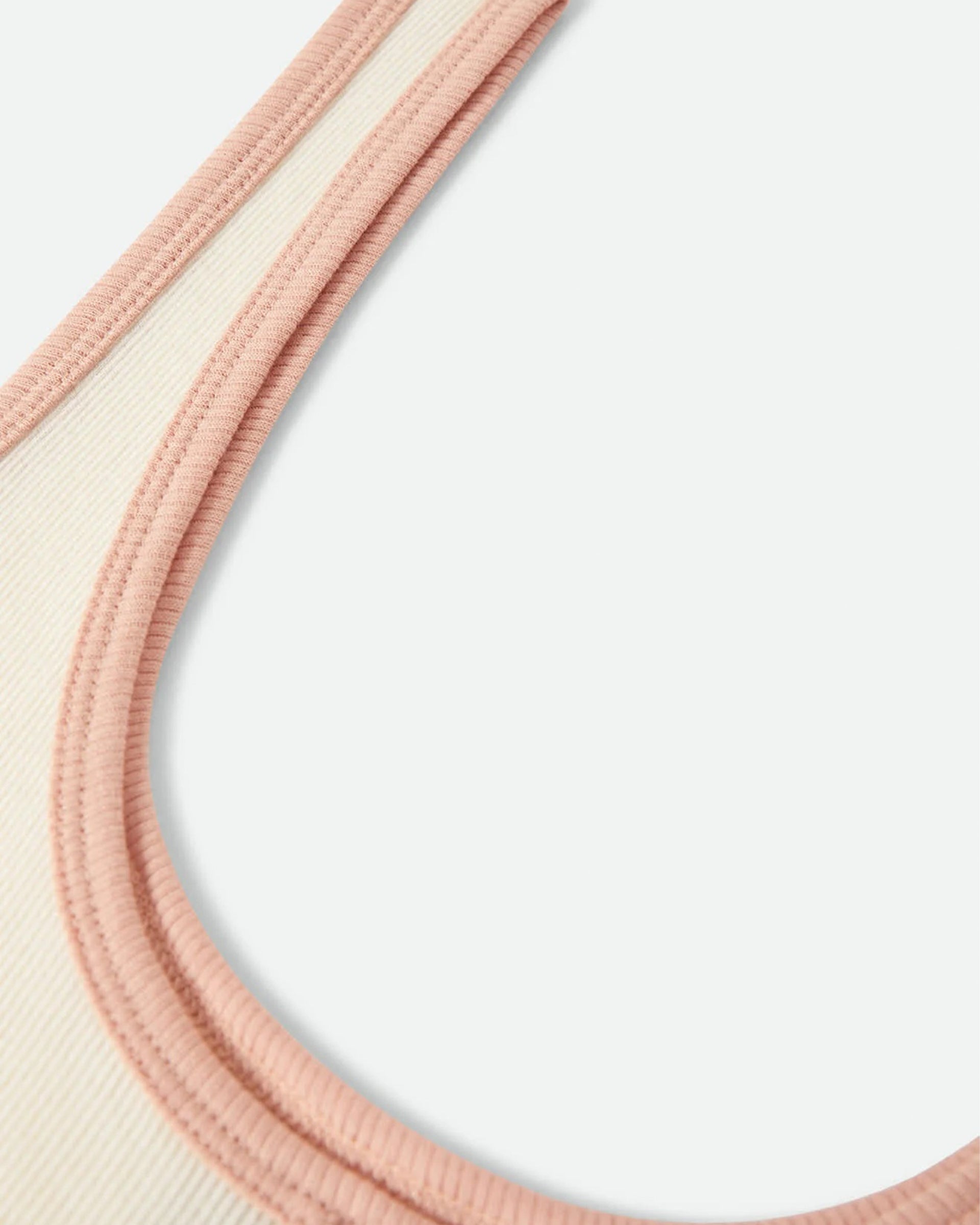 Brixton Women's Ringer Organic A-Tank - Off White/Silver Pink