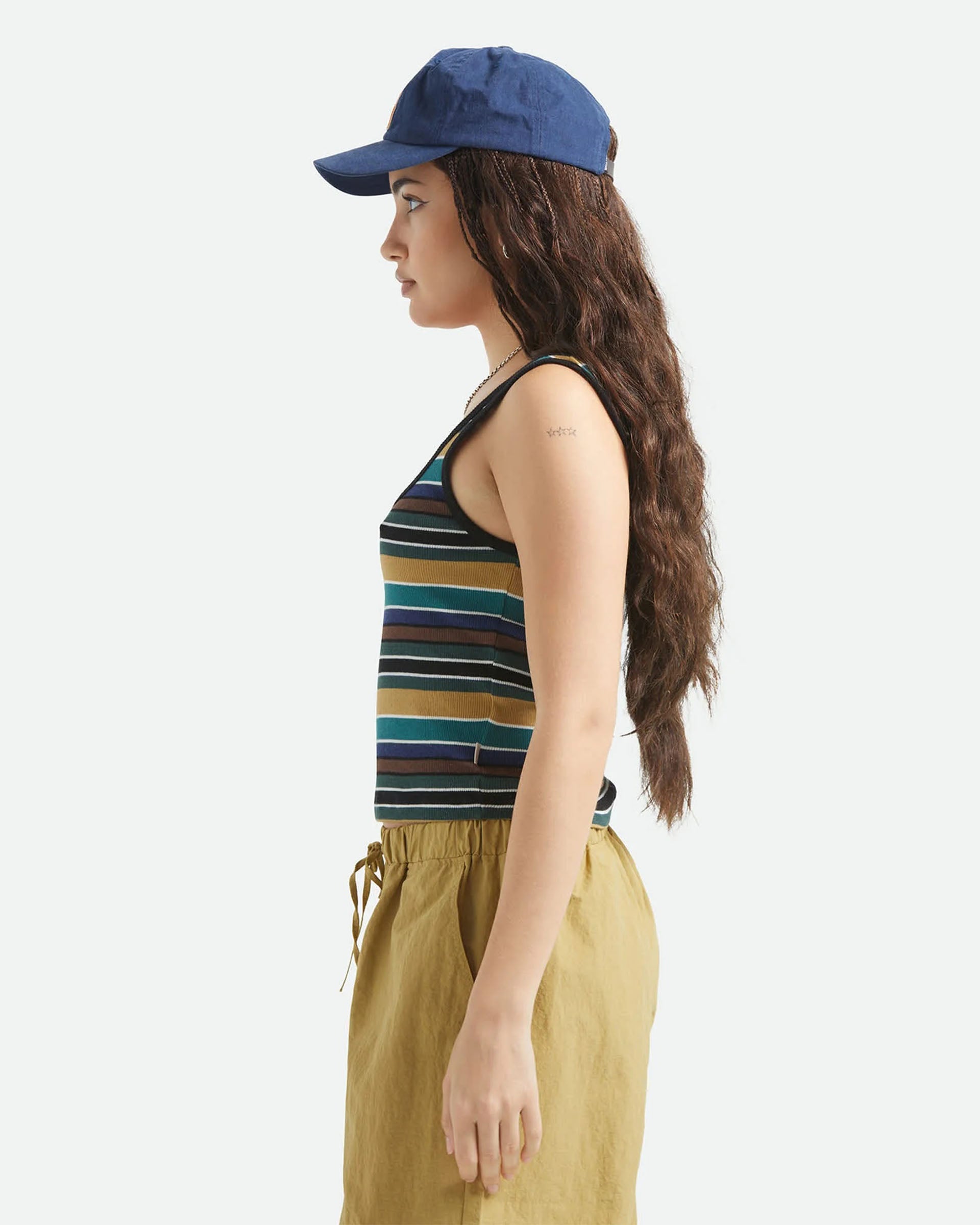 Brixton Women's Ringer Organic A-Tank - Multi Retro Stripe