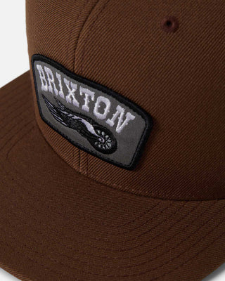 Brixton Roller Snapback Hat - Pinecone Brown