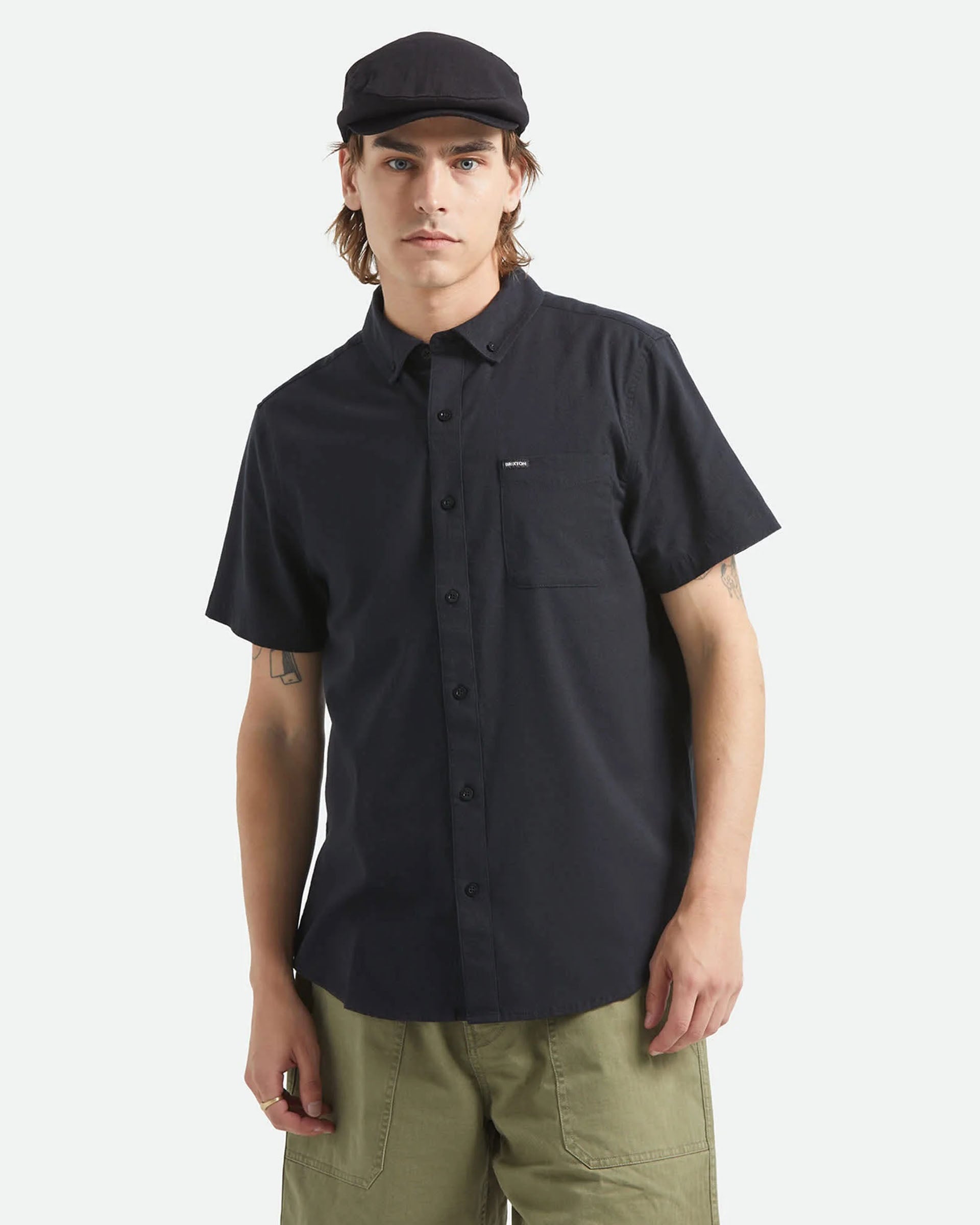 Brixton Sanford Oxford Short Sleeve Shirt - Black