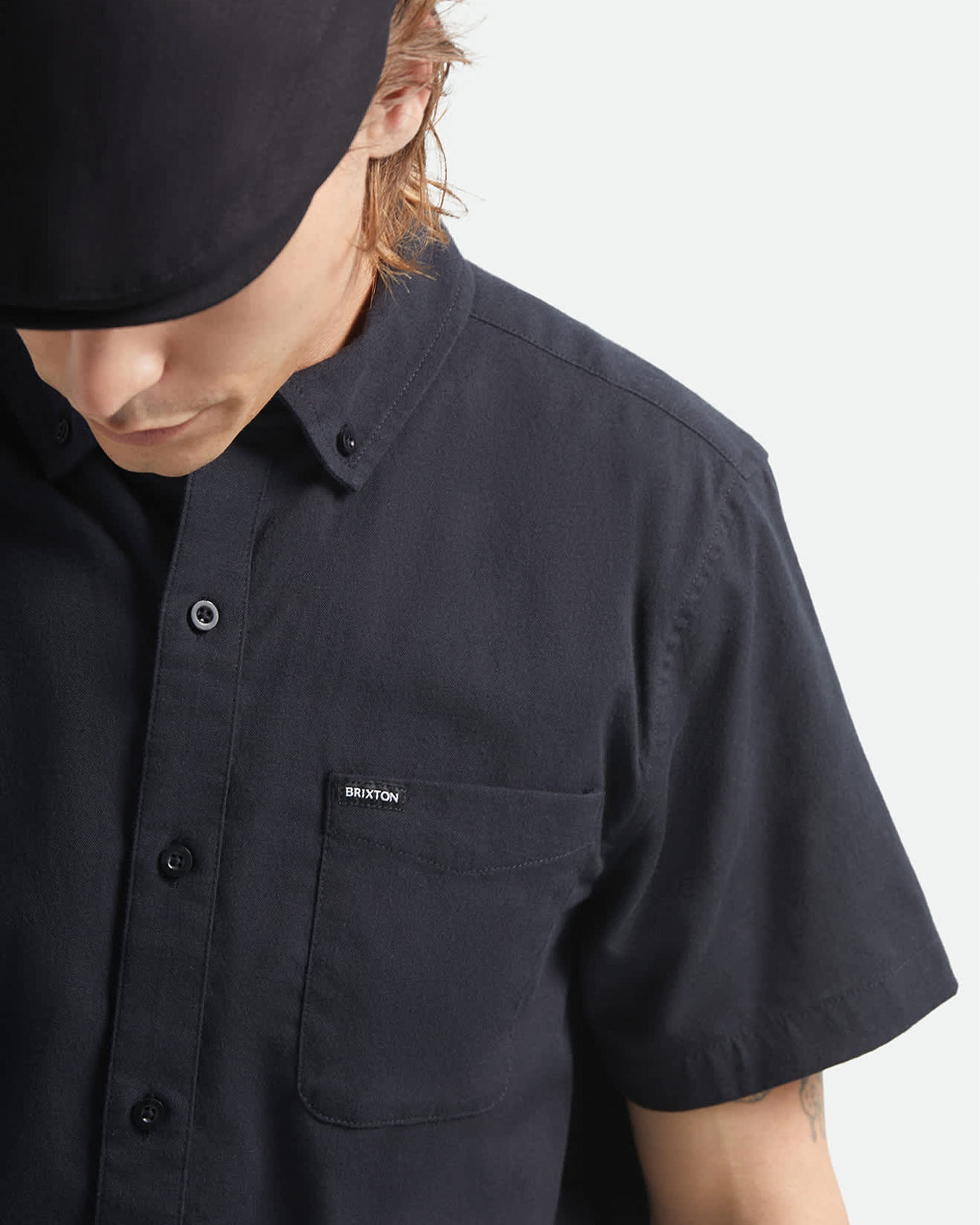 Brixton Sanford Oxford Short Sleeve Shirt - Black
