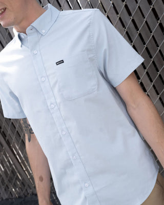 Brixton Sanford Oxford Short Sleeve Shirt - Dusty Blue