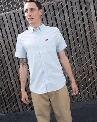 Brixton Sanford Oxford Short Sleeve Shirt - Dusty Blue