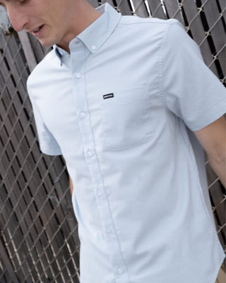 Brixton Sanford Oxford Short Sleeve Shirt - Dusty Blue