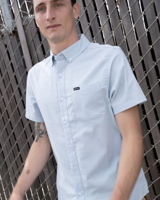 Brixton Sanford Oxford Short Sleeve Shirt - Dusty Blue