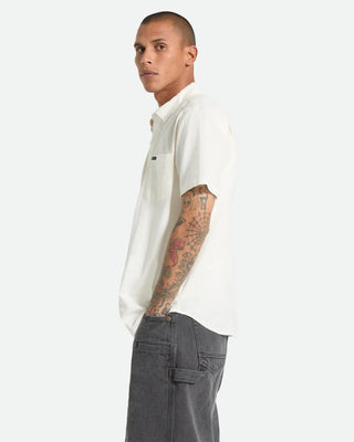 Brixton Sanford Oxford Short Sleeve Shirt - Off White