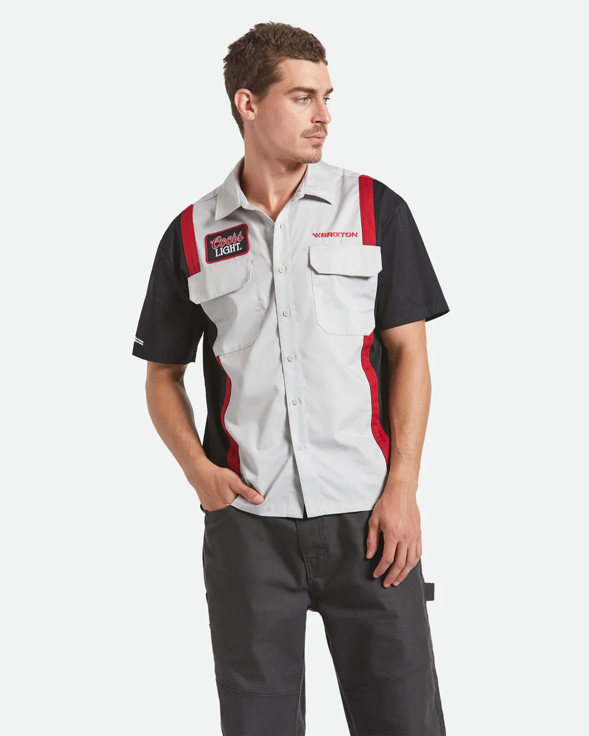 Brixton x Coors Light Shake Down Shirt - Silver/Black