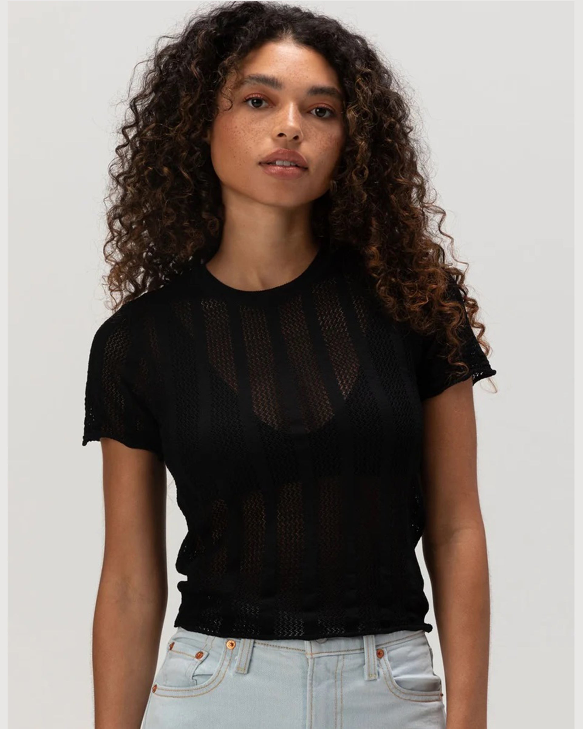 Brixton Women's Sheer Knit S/S Top