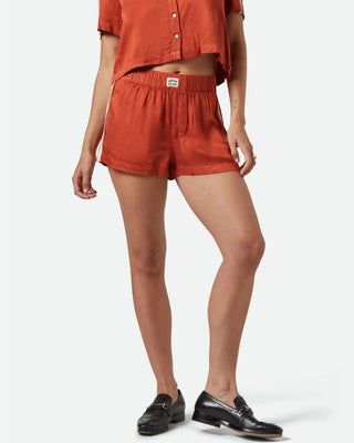 Brixton Women's Silky Boxer Short - Burnt Brick