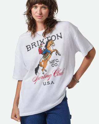 Brixton Women's Sporting Club Oversized Boyfriend T-Shirt - White