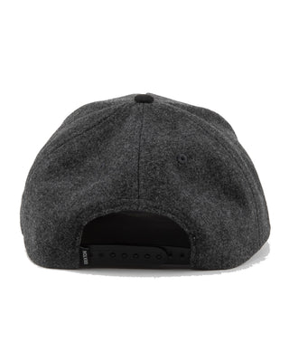 Brixton Stratton Melton Wool Snapback Hat - Charcoal/Black Suede